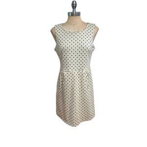 Tyler Boe Sleeveless Polka Dot Dress Beige & Blue Medium